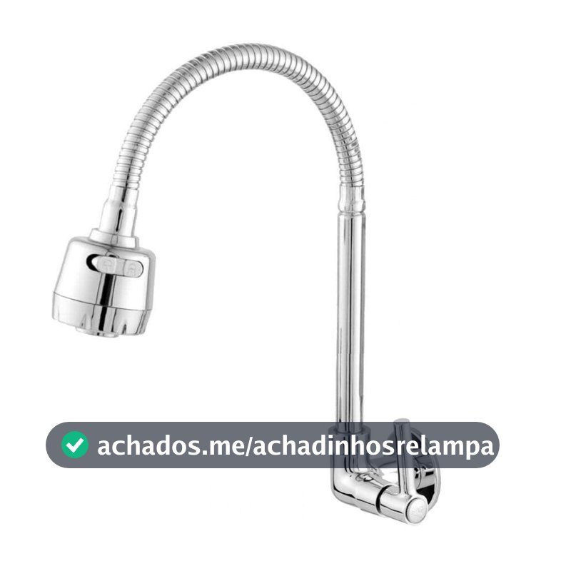 Torneira Cozinha Gourmet Flexível Luxo Parede 1/4 De Volta Metal