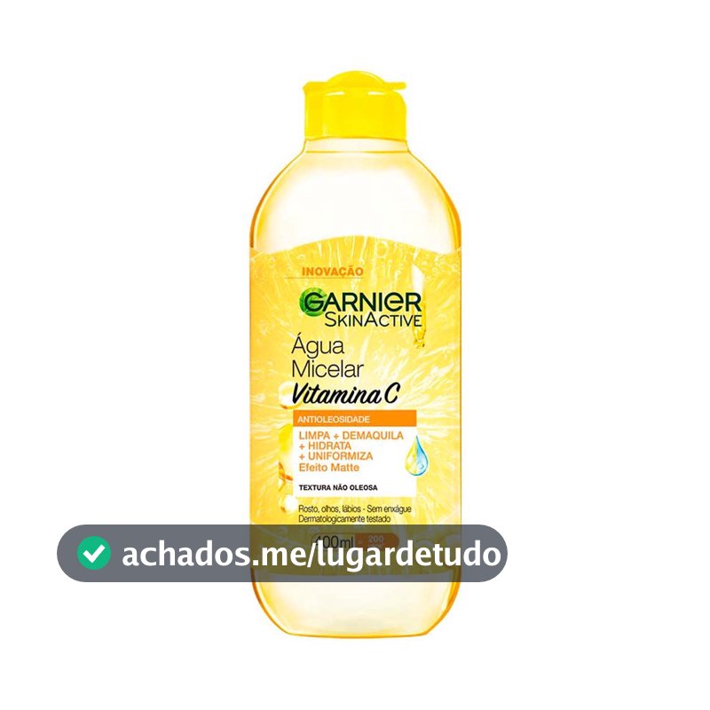 Água Micelar Garnier Uniform & Matte Antioleosidade Vitamina C 400ml