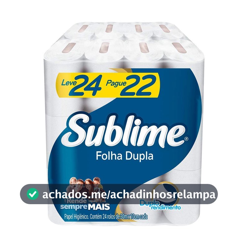 Sublime - Papel Higiênico, Folha Dupla, 24 rolos
