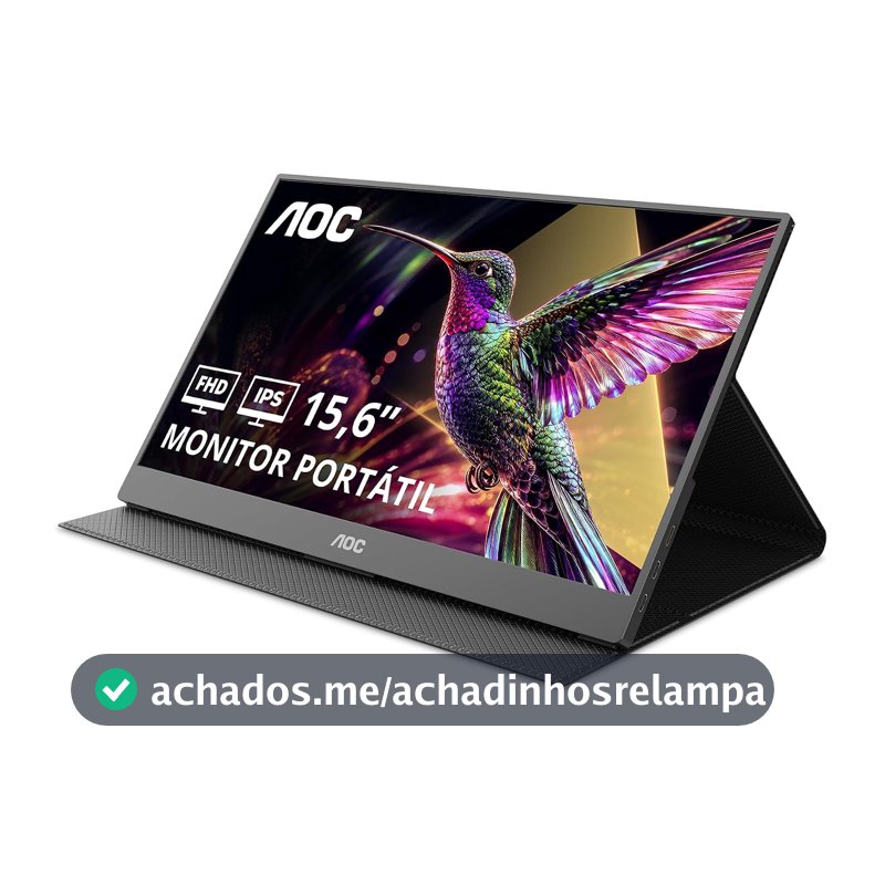 Monitor Portátil AOC 15.6" FHD IPS USB-C Capa Magnética Alto-falantes 16T20E2