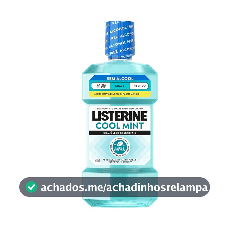 Enxaguante Bucal Listerine Cool Mint, Sem Álcool, 500ml