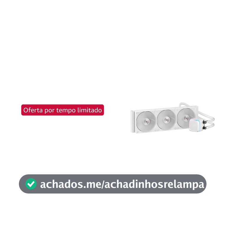Water Cooler Ocypus Iota L36 BK Branco RGB com Display de Temperatura TDP 300W AMD AM5 Intel LGA1851 Bomba com Rolamento de Cerâmica 3100 RPM Fans com 77CFM 4.65mmH2O Iota-L36-WH3ANWNN00X-GL