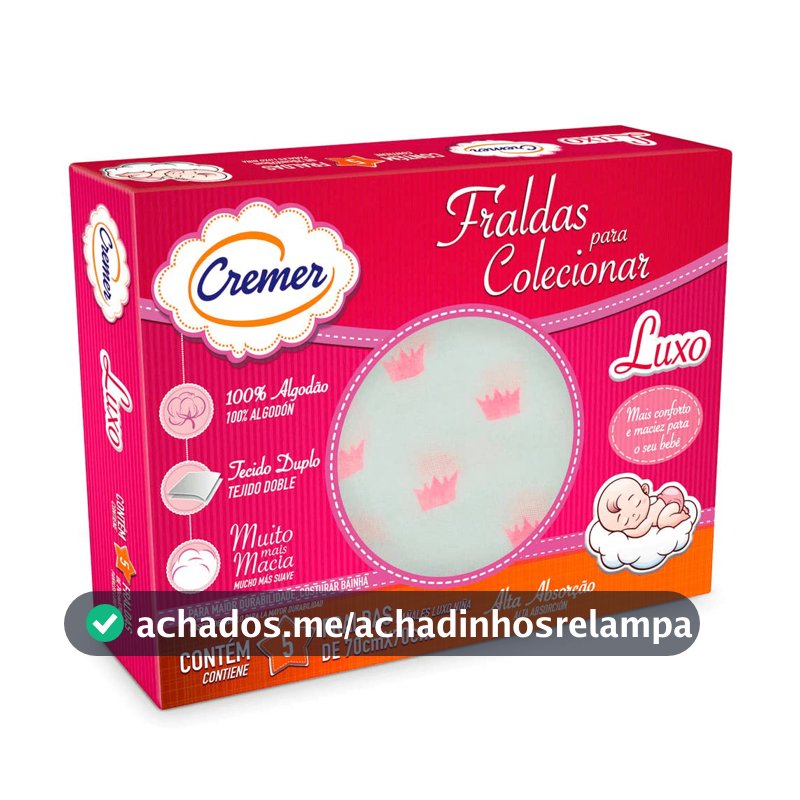 Cremer Fralda Luxo Estampa Feminina Pc Com 5 Unidades