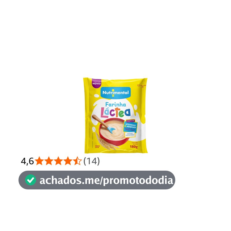 Nutrimental Farinha Láctea 180g - Preparo Instantâneo e Fonte de Vitaminas e Minerais