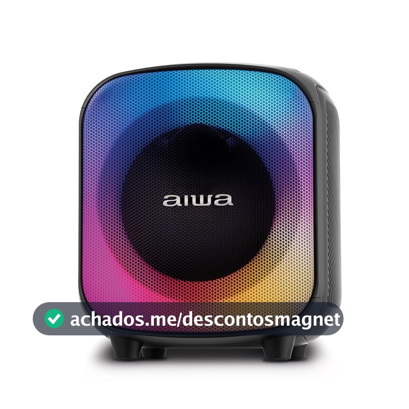 Caixa de Som PartyBox AIWA PB-07 Bluetooth 8H RGB USB TWS Preto