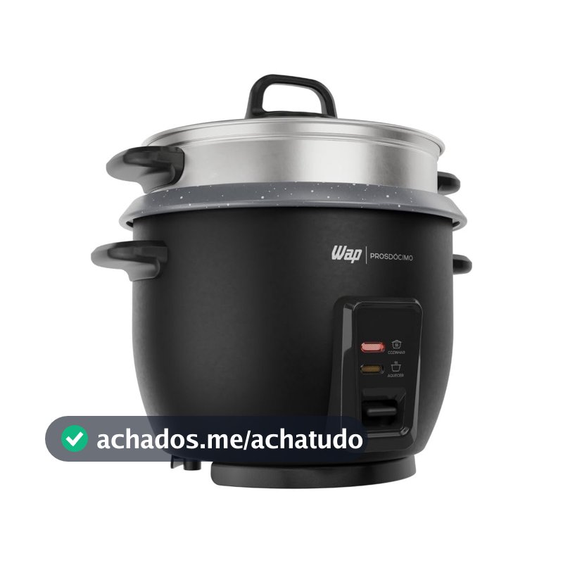 WAP Panela de Arroz Elétrica WRC1000 2 em 1, Suporte para Cozimento de Legumes à Vapor e Desligamento Automático 220V