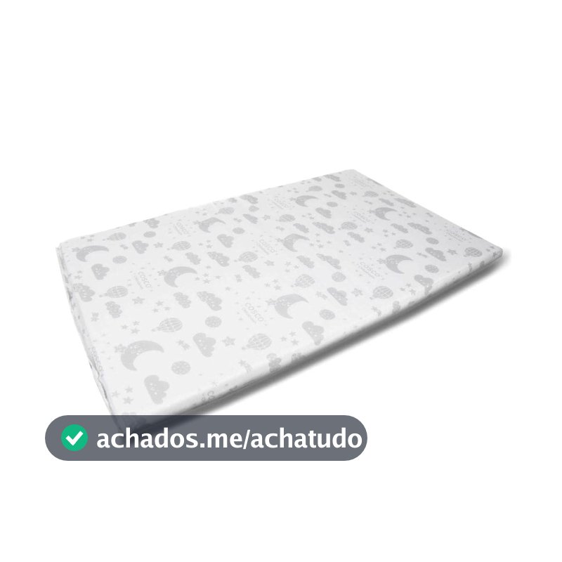 Cosco Kids, Colchonete para Berço, TAM 2 (95x61x4), Branco Estampado
