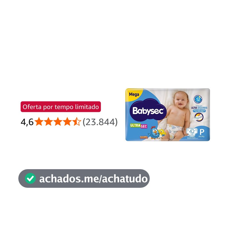 Fraldas Babysec Ultrasec Galinha Pintadinha, P, 42 Unidades