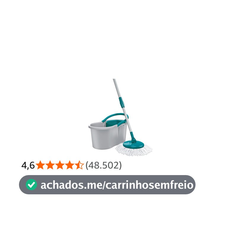 Flash Limp - Mop Giratório Fit, Balde 8 litros - MOP5010 - ABS Cinza
