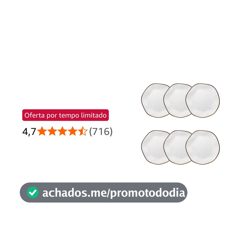 Oxford Conjunto com 6 Pratos de Sobremesa 21,5cm Ryo Maresia