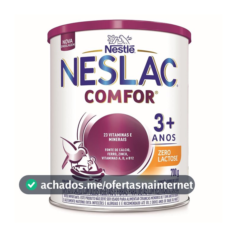 Composto Lácteo Infantil Neslac Comfor, Zero Lactose, 700g