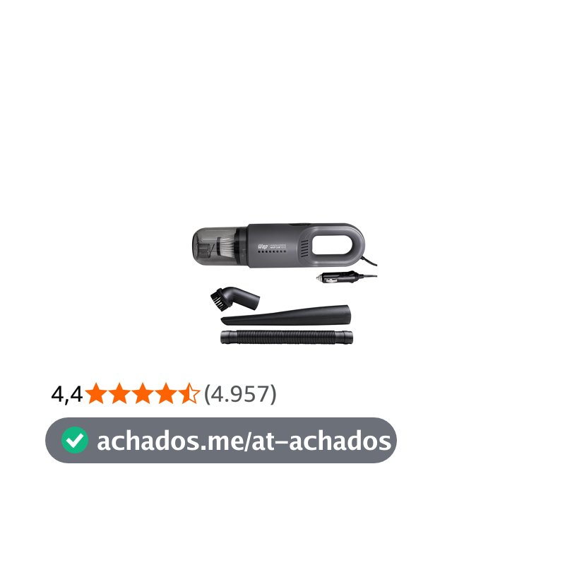 WAP Aspirador de Pó Automotivo Car 12V2, Portátil, 420ml, com Recipiente Removível e Filtro Lavável, 180W 12VDC