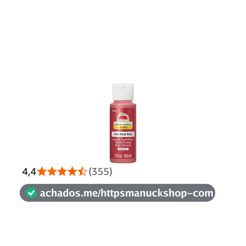Apple Barrel Tinta acrílica brilhante em cores sortidas (60 ml), 20637 Hot Rod Red