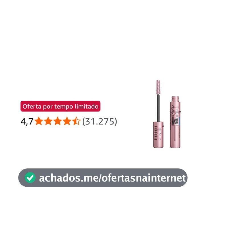 Maybelline Ny Máscara de Cílios Lash Sensational Sky High À Prova D'Água, Preto 6 ml
