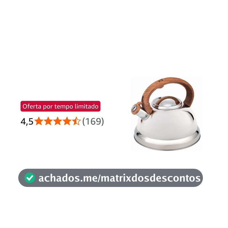 Chaleira com Apito Brinox 2,7L Roma Inox