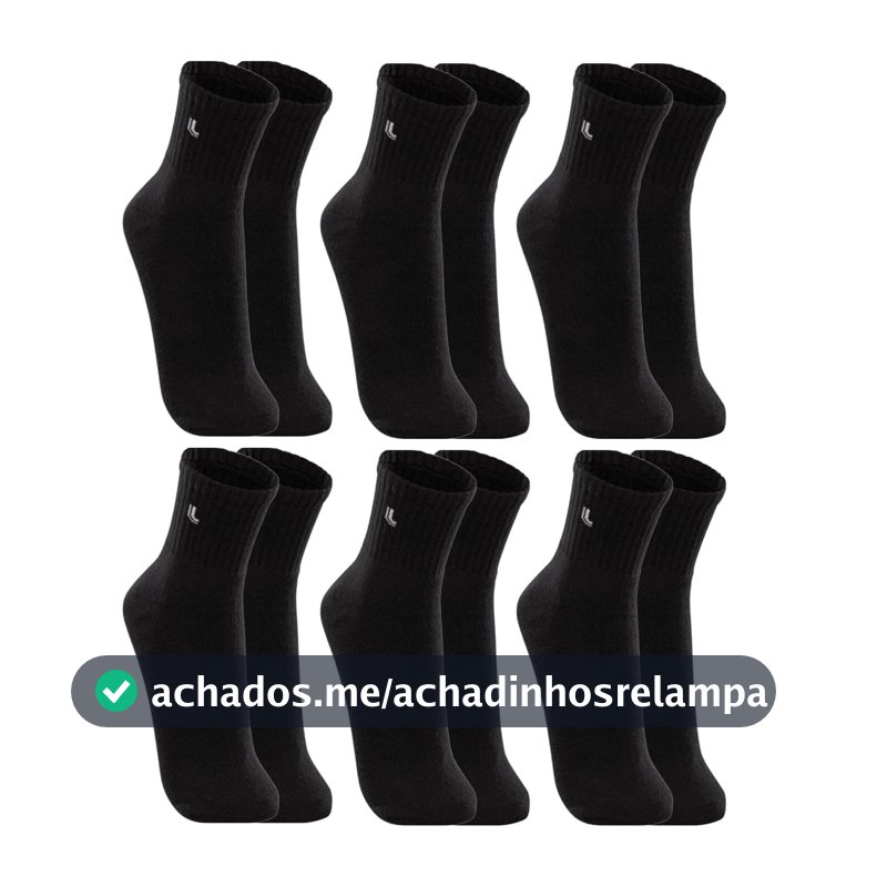 Kit 6 Pares Meias Lupo 3245 Cano Médio Algodão - Sortido
