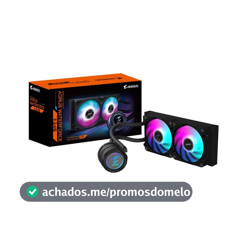 Water Cooler Gigabyte Aorus 240, Rgb, 240mm, Amd/intel, Preto - Gp-aorus Waterforce Ii 240