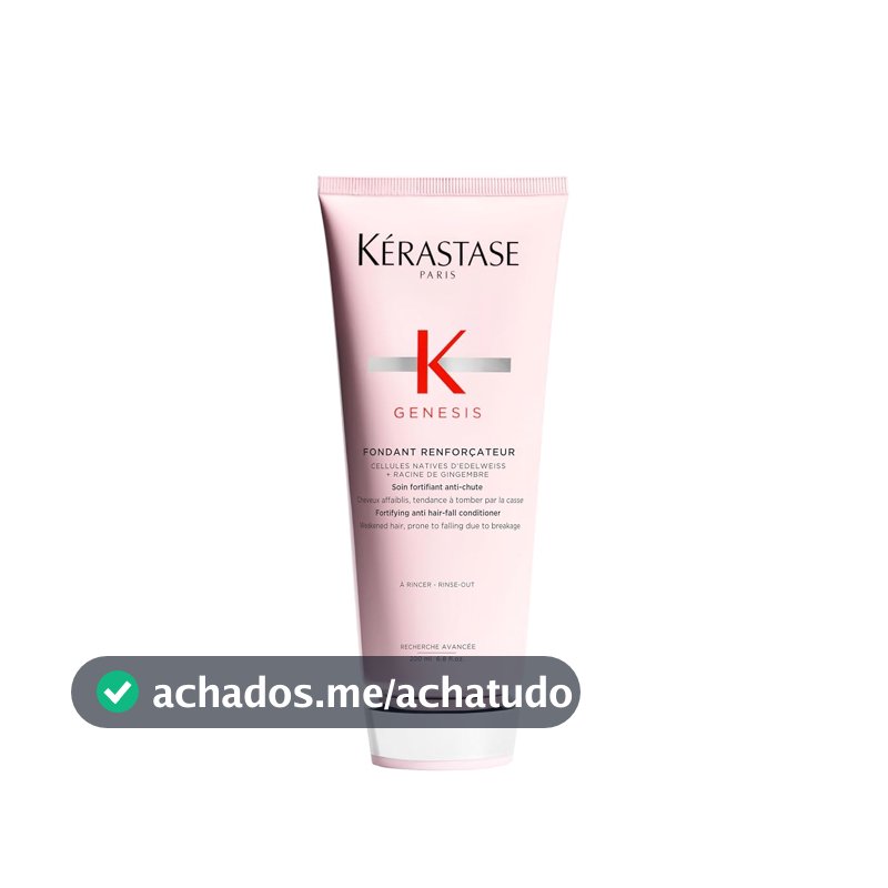 Kérastase Genesis Fondant Renforçateur, Condicionador Antiqueda Fortificante com Células de Edelweiss e Raiz de Gengibre para Cabelos Normais a Finos, 200ml