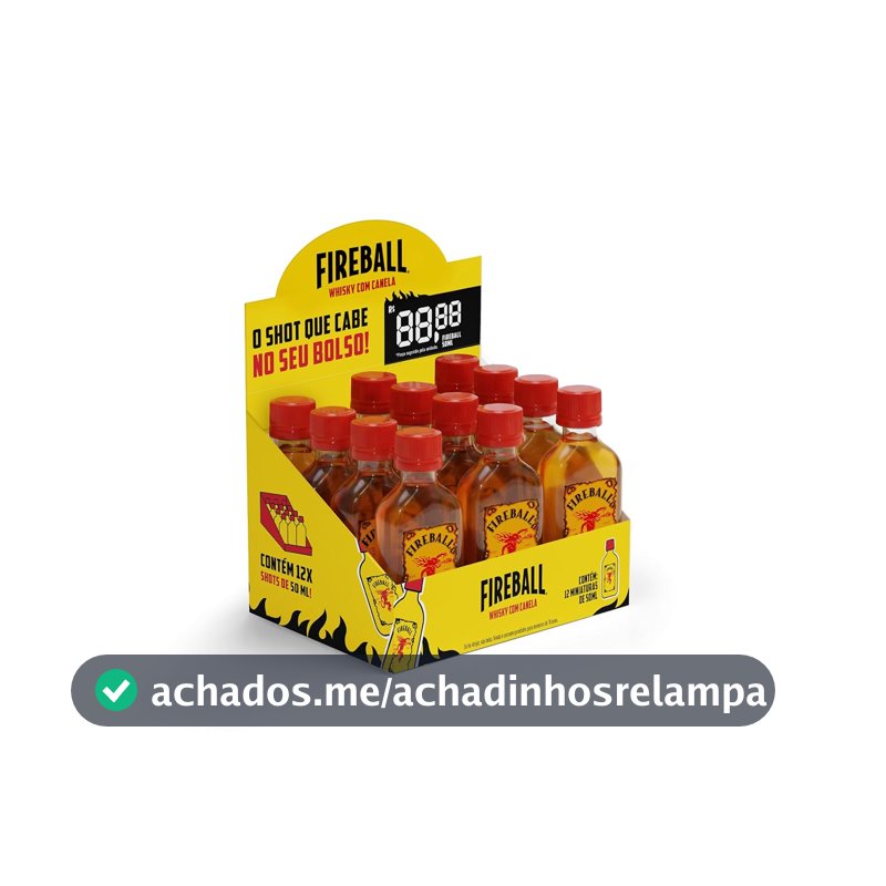 Fireball Whisky Canela Kit com 12 Miniaturas de 50ml