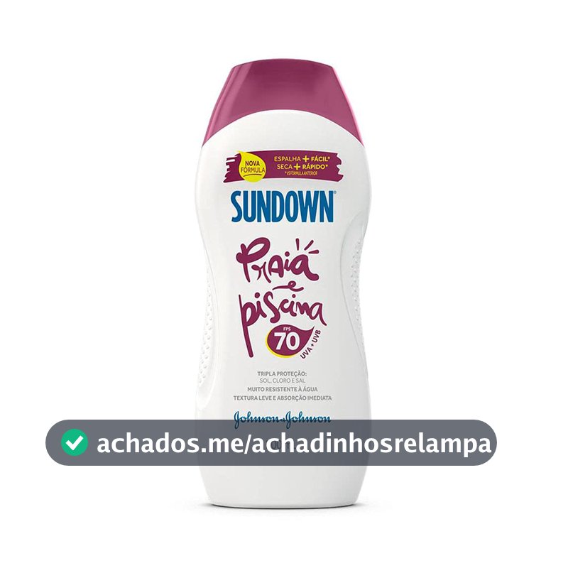 Protetor Solar Corporal em Creme Sundown Praia e Piscina, FPS 70, 200ml