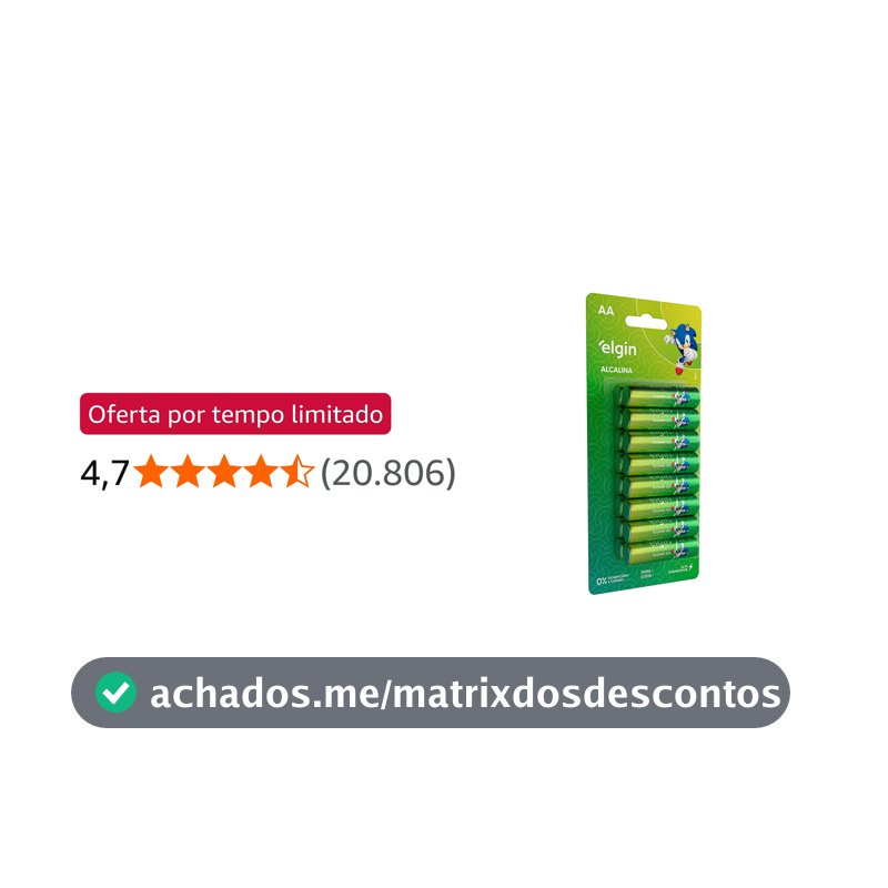 Pilha Alcalina AA com 16 unidades Elgin Comum