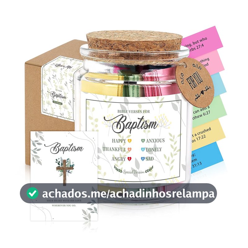 Presente de batismo com versículo da Bíblia – 92 cartões das escrituras em Read Me When Jar, presentes de batismo exclusivos, presentes religiosos de lembrança cristã para dedicação de bebês, meninas