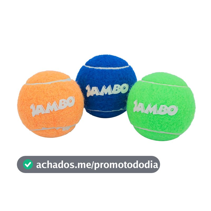 JAMBO PET Bola De Tenis Fluorescente Com 3 Jambo Para Cães