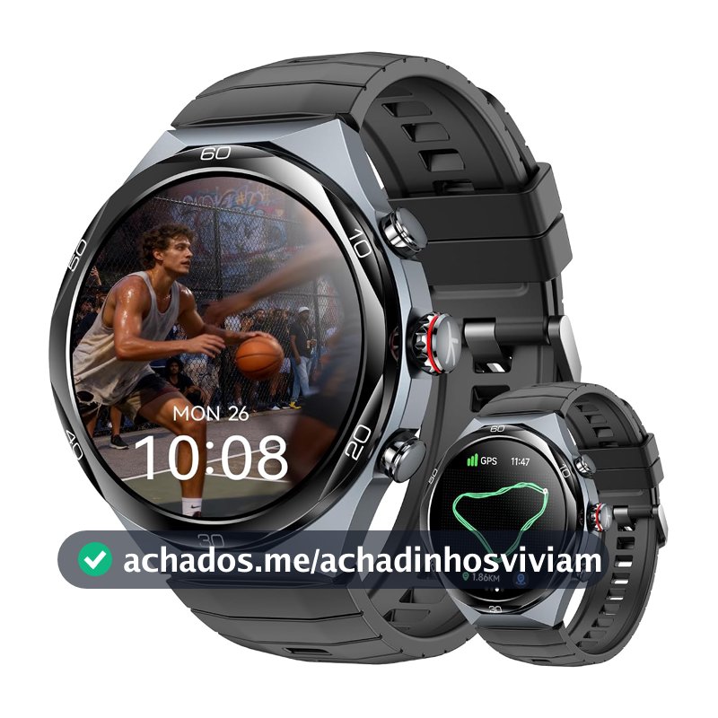 Smartwatch com ChatGPT e IA, GPS Integrado, Tela LTPO AMOLED 1,46" 1000 Nits, Bateria 510mAh até 14 Dias, Chamadas Bluetooth, 180 Modos Esportivos 5ATM