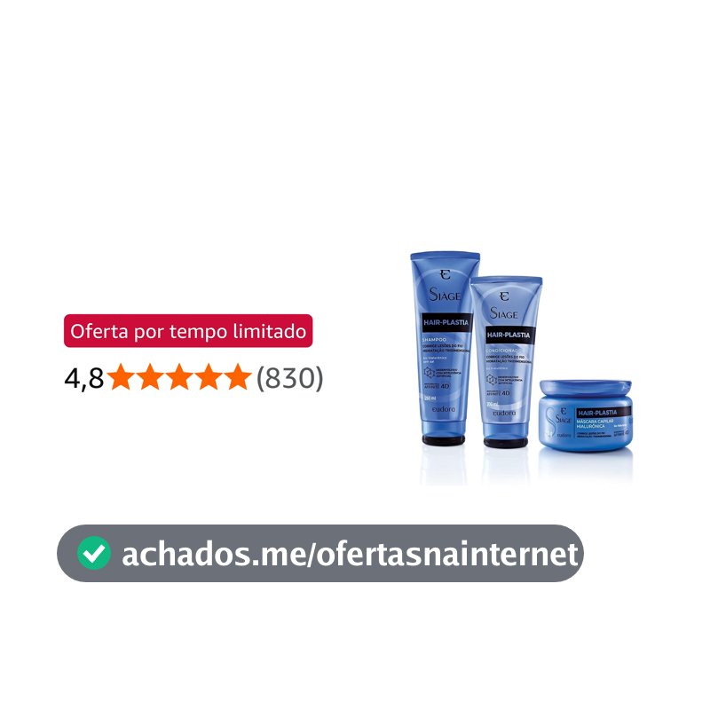 Eudora Combo Siàge Hair Plastia Shampoo + Máscara + Condicionador