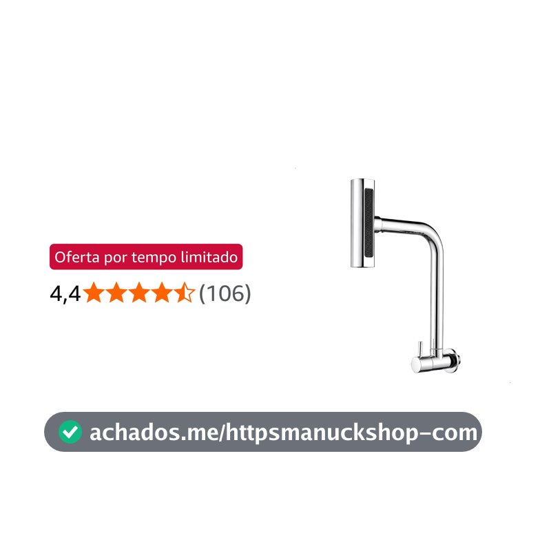 Torneira Parede Inox Cozinha 4 Jatos Gourmet Cromada SOFTINOX Torneira Pia Parede Cozinha Cuba Gourmet Jato Cascata Chuveirinho Concentrado e Spray Metal Giratória 360°
