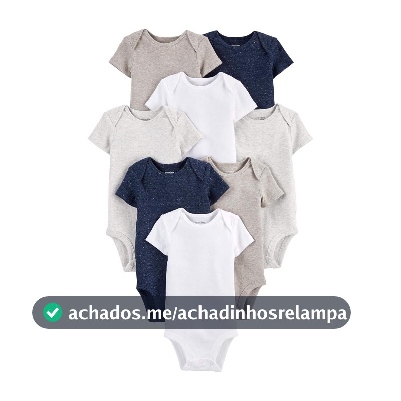 Body Pacote com 8 bodies de manga curta Simple Joys by Carter'sUnisex Bebê
