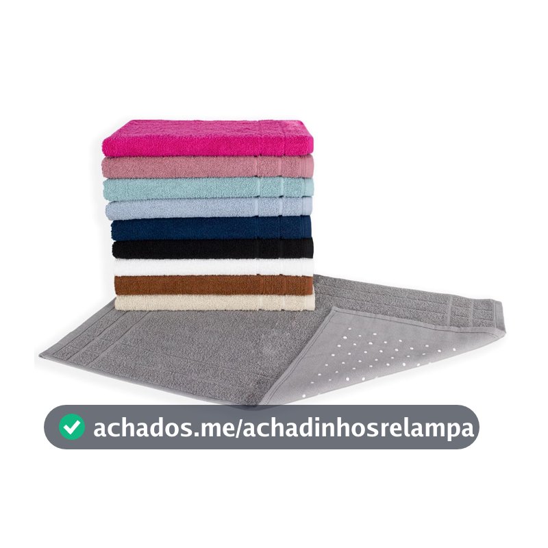 Kit 05 Tapetes para Banheiro Com Antiderrapante Grosso 550g/m² 45x70cm 100% Algodão - Sortido