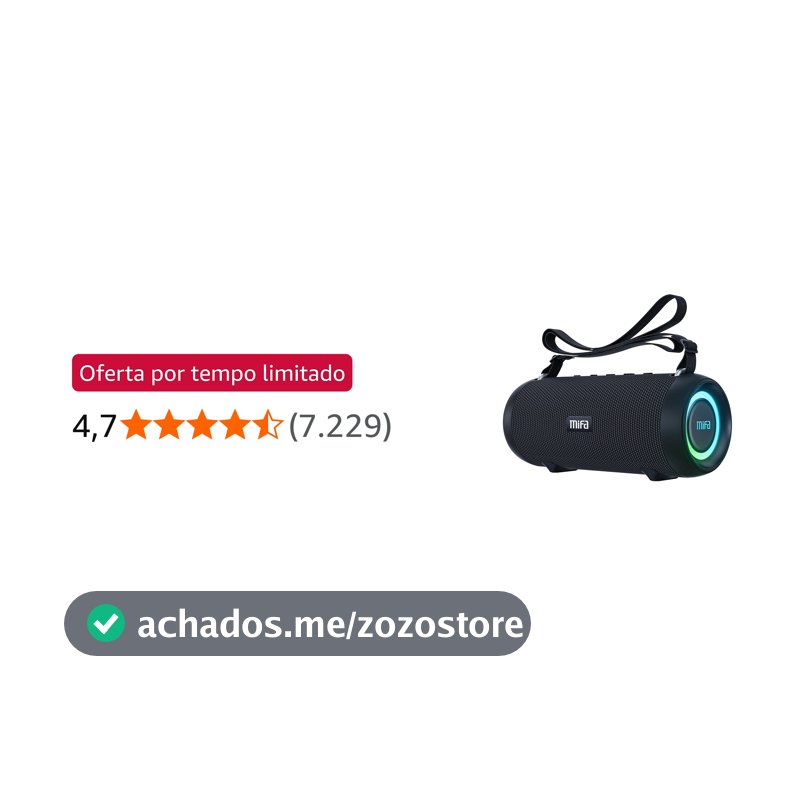 MIFA A90 Caixas de Som Portáteis Bluetooth, Alto-falante Bluetooth portátil IPX7 à prova d'água, 60W Bass, Emparelhamento estéreo sem fio, Mic embutido, Suporte Micro SD, USB, AUX-in, USB-C Charing
