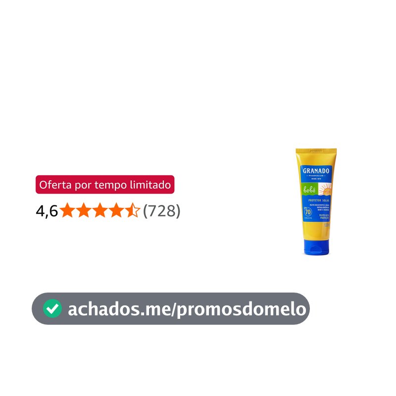 Granado Protetor Solar Bebê, FPS70, 120ml