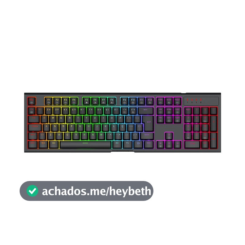 Teclado Mecânico Gamer Redragon Argo RGB Preto Switch Marrom K670-RGB