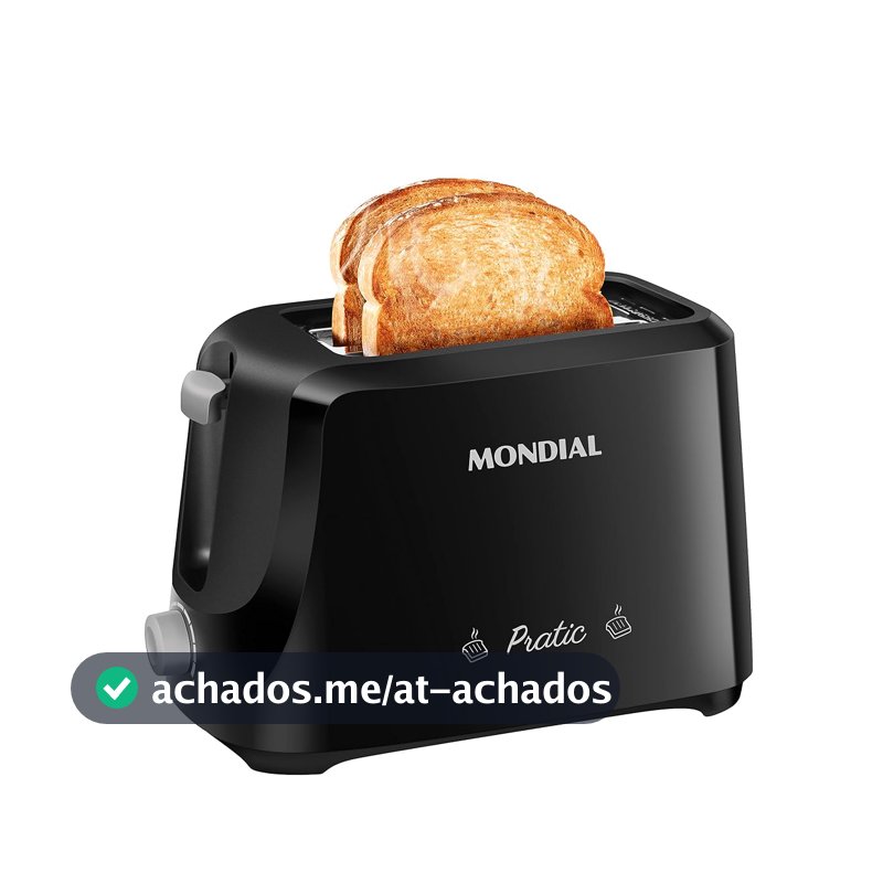 MONDIAL Tostador de Pães Pratic, Preto/Prata, 700W, 220V - T-18
