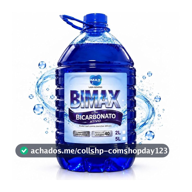 Lava Roupas Com Bicarbonato BIMAX 5L - Limpeza Profunda