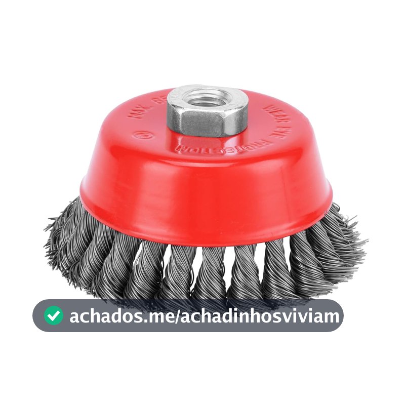 MTX Escova de Aço Tipo Copo 100 mm – Rosca M14 para Esmerilhadeira, Limpeza de Ferrugem e Solda