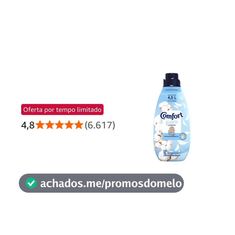 Amaciante Concentrado Comfort Puro Cuidado 1 L
