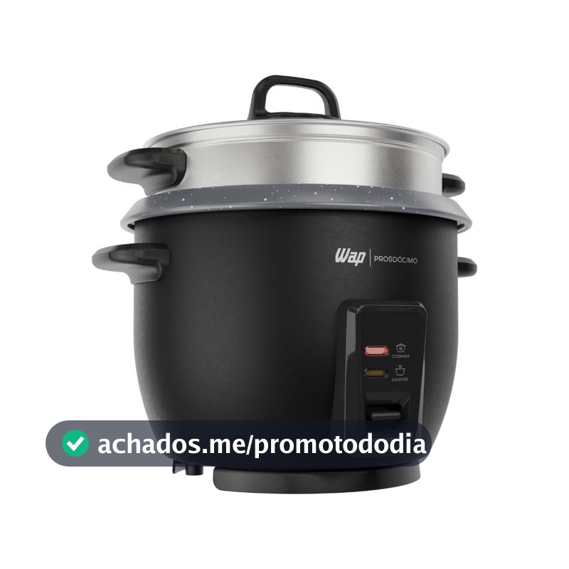 WAP Panela de Arroz Elétrica WRC1000 2 em 1, Suporte para Cozimento de Legumes à Vapor e Desligamento Automático 220V