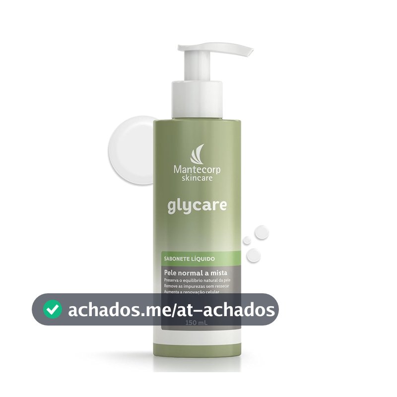 Sabonete Líquido Facial Glycare - 150ml - Limpeza Suave e Ação Hidratante - Ajuda a Reduzir o Brilho - Mantecorp