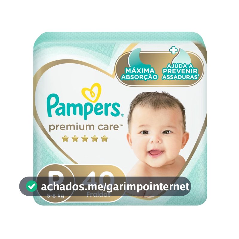 Fralda Pampers Premium Care Tamanho P 40 Unidades