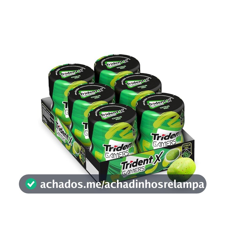 Chiclete Trident X Gamers Citrus Mix - Caixa com 6 unid de 48,3g