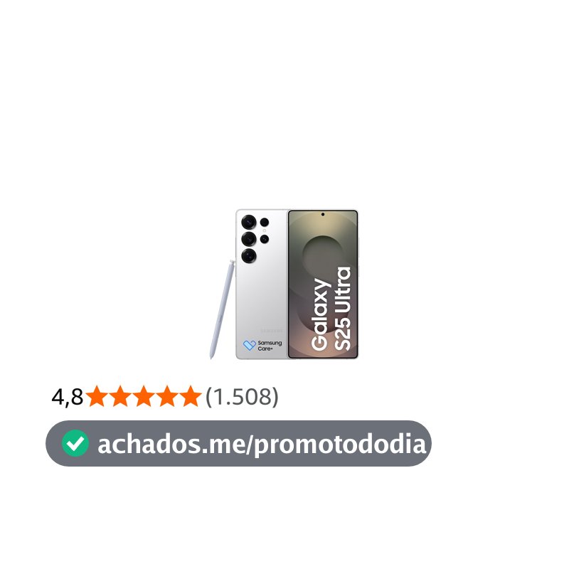 Celular Samsung Galaxy S25 Ultra 5G, 256GB, 12GB RAM, Câmera Quádrupla de 200+50+10+50, Tela Grande de 6.9", Titânio Prata