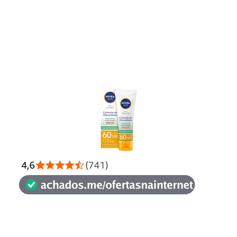 NIVEA SUN Protetor Solar Facial UV Face Controle de Oleosidade Cor Média FPS 60 50ml, Muito Alta Proteção UVA/UVB, Cobertura de Longa Duração, Efeito Matte, Cuidado Diário