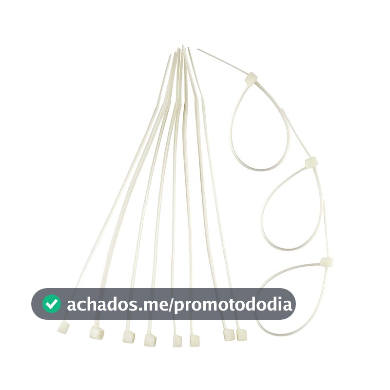EDA Abraçadeira De Nylon 2 5 X 150 Mm Com 100 Peças Branca Eda