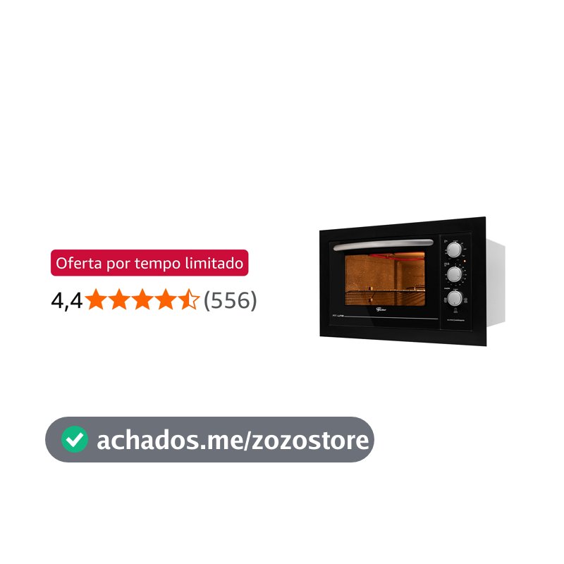 Fischer Forno Elétrico Embutir Fit Line 48L Black 220V 34493-95482