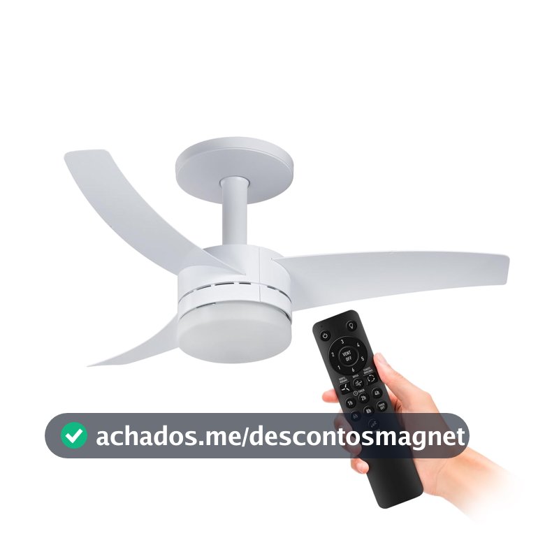 Ventilador de Teto Arno Ultimate Bivolt Branco VX13, 150W, Controle Remoto, 6 Velocidades, 4 Funções e Iluminação para 2 Lâmpadas