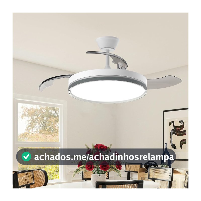 Airwit Ventilador de Teto Retrátil Inverter 106 cm com Luz LED