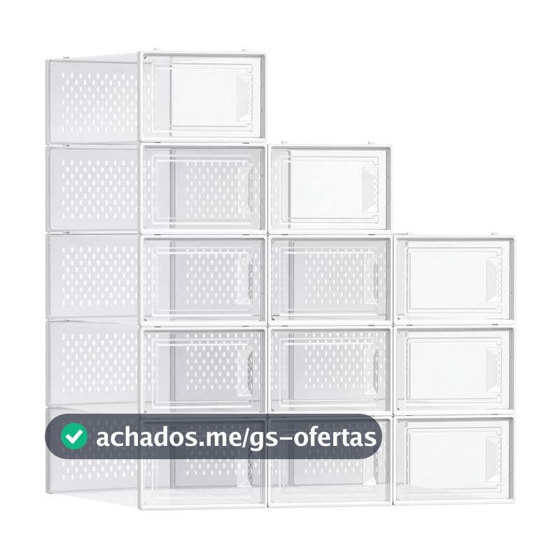 SONGMICS Caixas para Sapatos, Conjunto de 12, Dobráveis e Empilháveis
